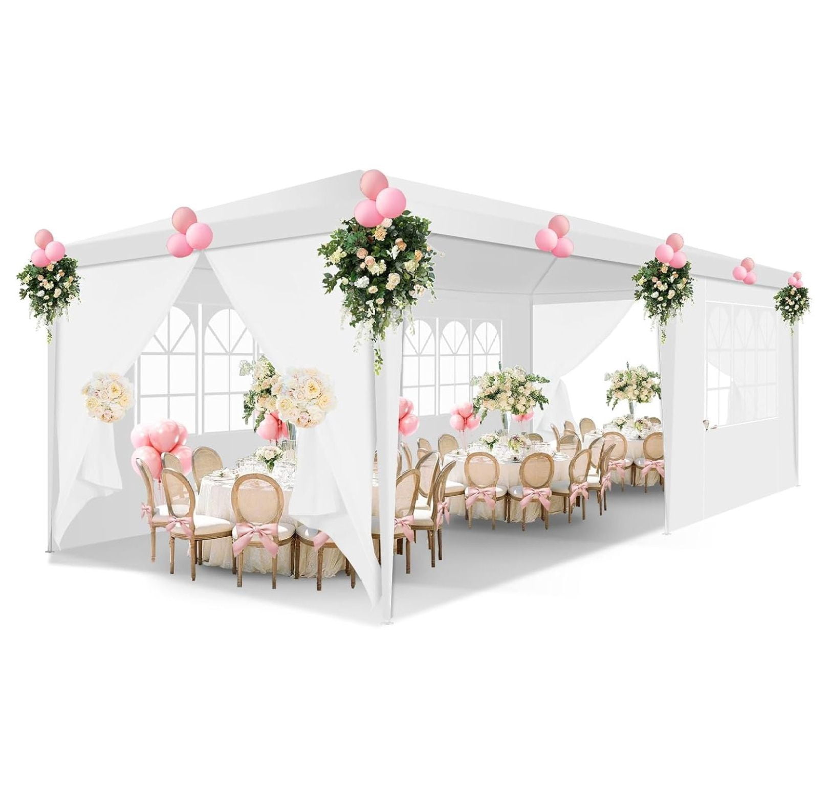Party and Event Tent 10ft x 20ft Four Side 2 Doors Waterproof Tent for Wedding, Birthday, Backyard main image 0
