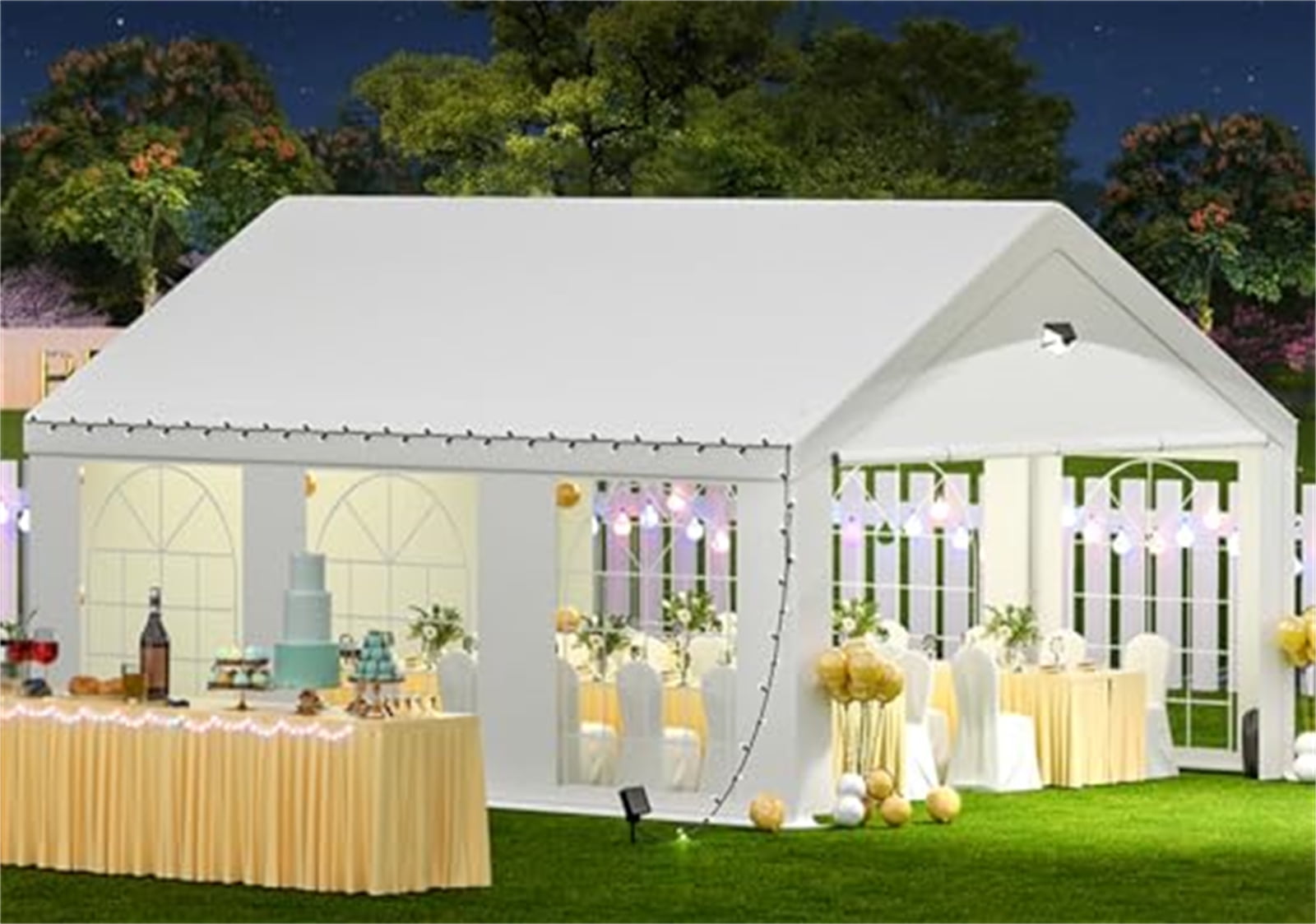 White 10x20 ft Heavy Duty Outdoor Canopy Tent with Sidewalls