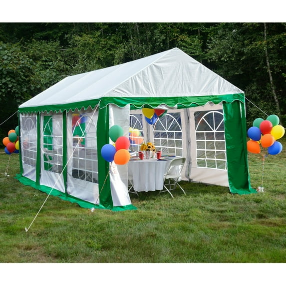 Party Tent & Enclosure Kit, 10' x 20'/3m x 6m, Green/White
