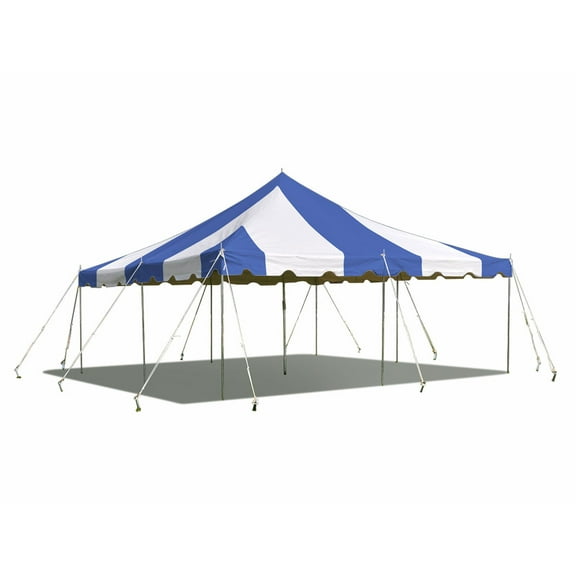 Party Tents Direct Weekender Outdoor Canopy Pole Tent, Blue, 20 ft x 20 ft