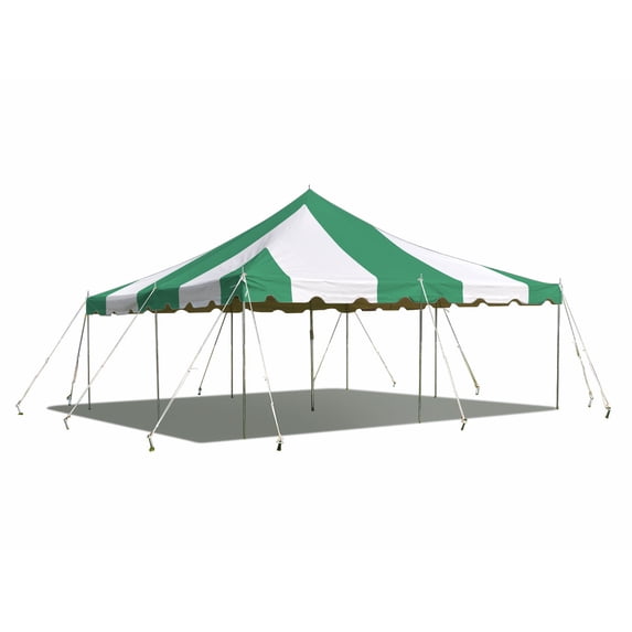 Party Tents Direct Weekender Pole Tent Party Canopy, 20x20 Green and White