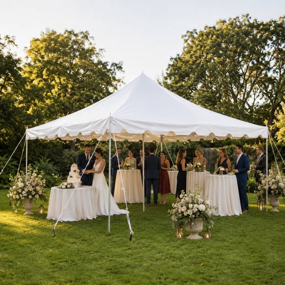 Party Tents Direct Weekender Pole Tent Party Canopy, 15x15 White