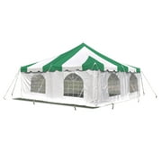 Party Tents Direct Weekender Outdoor Canopy Pole Tent w/Sidewalls, Green, 20 ft x 20 ft