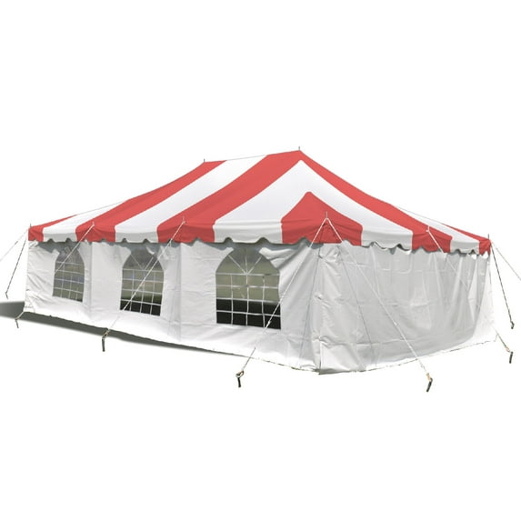 Party Tents Direct Weekender Outdoor Canopy Pole Tent w/Sidewalls, Red, White and Blue, 20 ft x 30 ft