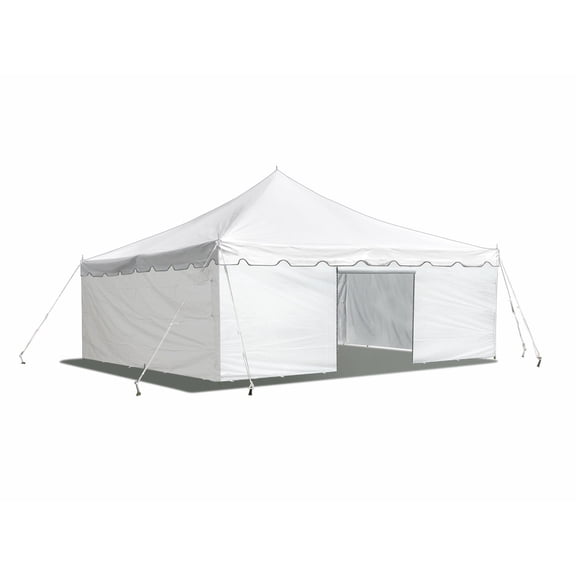 Party Tents Direct Weekender Outdoor Canopy Pole Tent w/Sidewalls, White, 15 ft x 15 ft