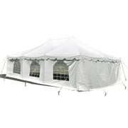 Party Tents Direct Weekender Outdoor Canopy Pole Tent w/Sidewalls, White, 20 ft x 30 ft