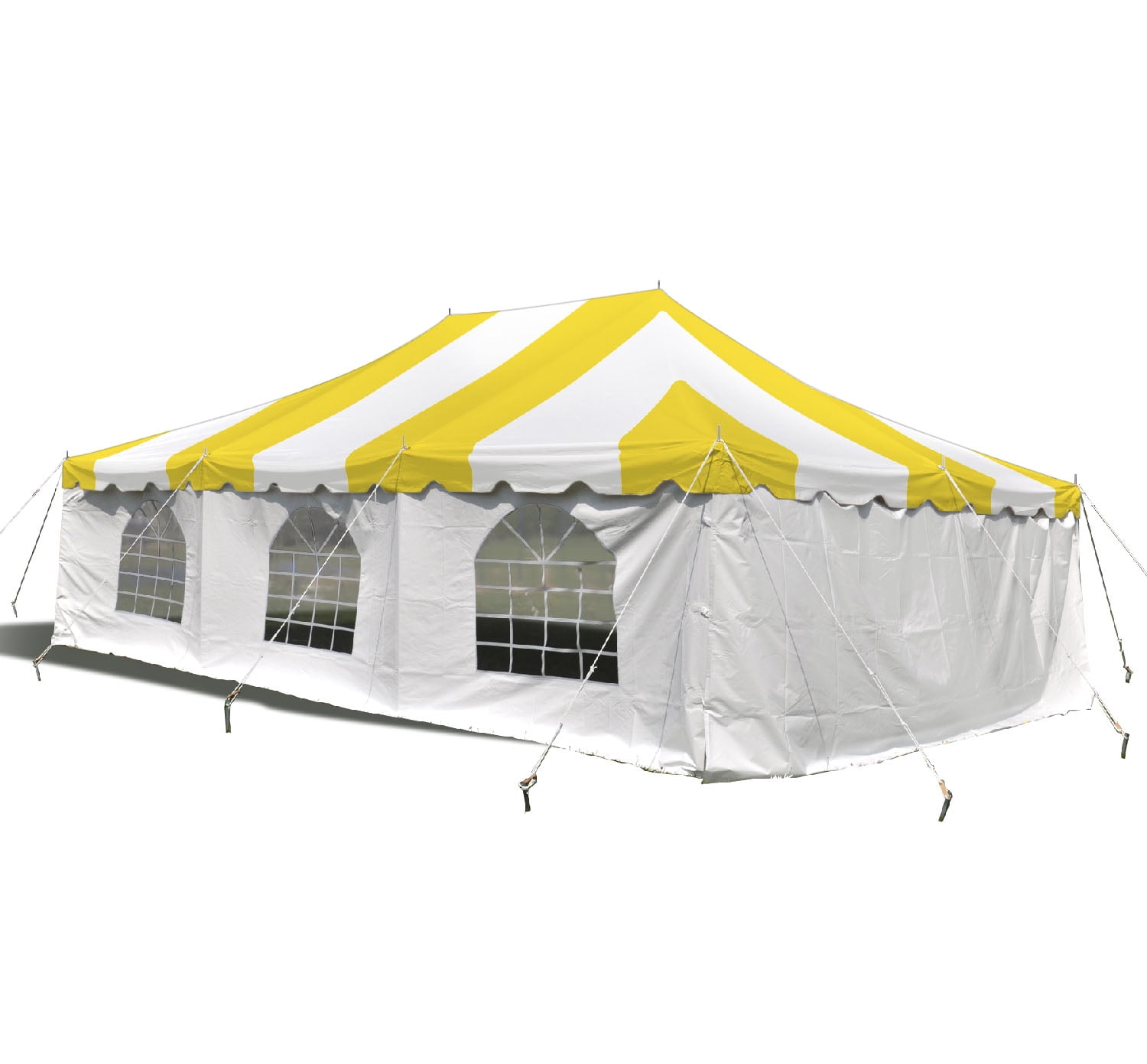 Pelsue Ground Tent, Yellow and White, 12' x 12' x 6.5'H, with Case