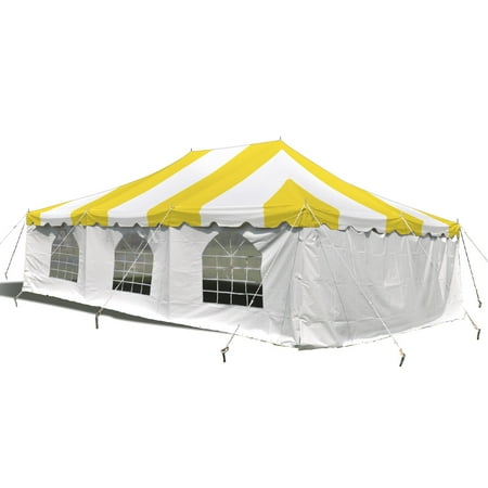 Party Tents Direct Weekender Outdoor Canopy Pole Tent w/Sidewalls, Yellow, 20 ft x 30 ft