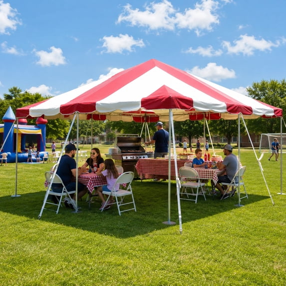 Party Tents Direct Weekender West Coast Frame Party Tent, Red, 20 ft x 20 ft