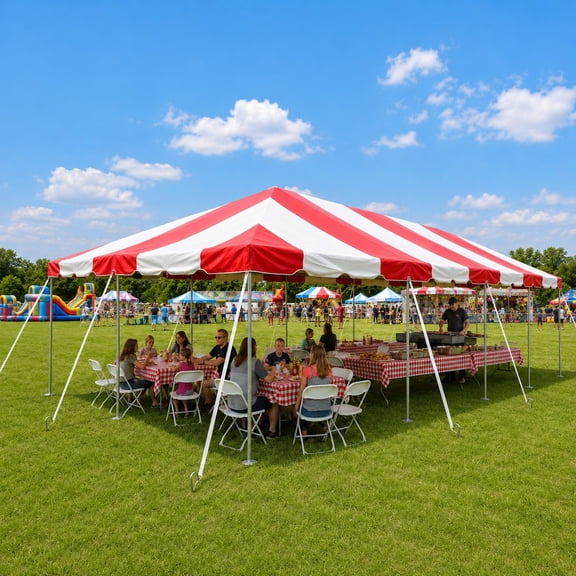 Party Tents Direct West Coast Frame Canopy Tent, Heavy Duty Steel, 20'x40' Red