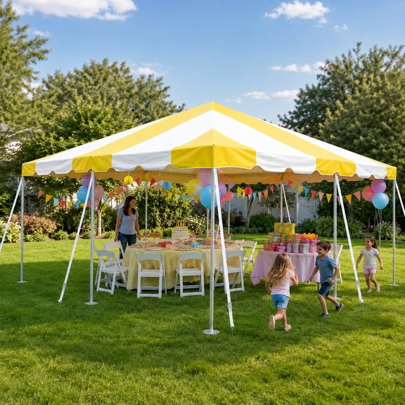 Party Tents Direct Weekender West Coast Frame Party Tent, Yellow, 20 ft x 20 ft