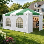 Party Tents Direct Weekender West Coast Frame Party Tent with Sidewalls, Green, 10 ft x 20 ft