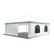Party Tents Direct Weekender West Coast Frame Party Tent with Sidewalls, White, 20 ft x 20 ft