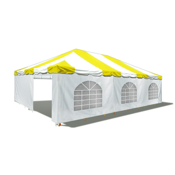 Party Tents Direct Weekender West Coast Frame Party Tent with Sidewalls, Yellow, 20 ft x 30 ft