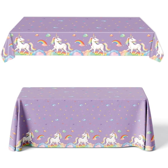 Party Theme Decoration, Unicorn Birthday Party Decorations Kit - Themed Party Supplies Including Tablecloth for Girls' Celebration