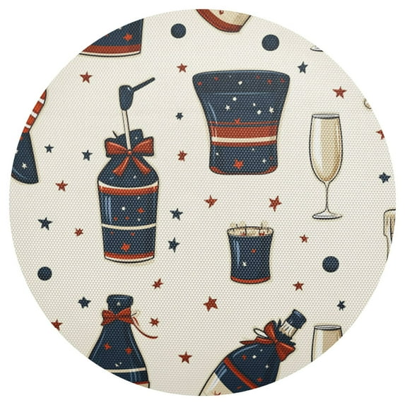 Party Themed Wine 6-Piece 15.4in Durable PVC Plate Mats, Heat-Resistant for Parties and Dining