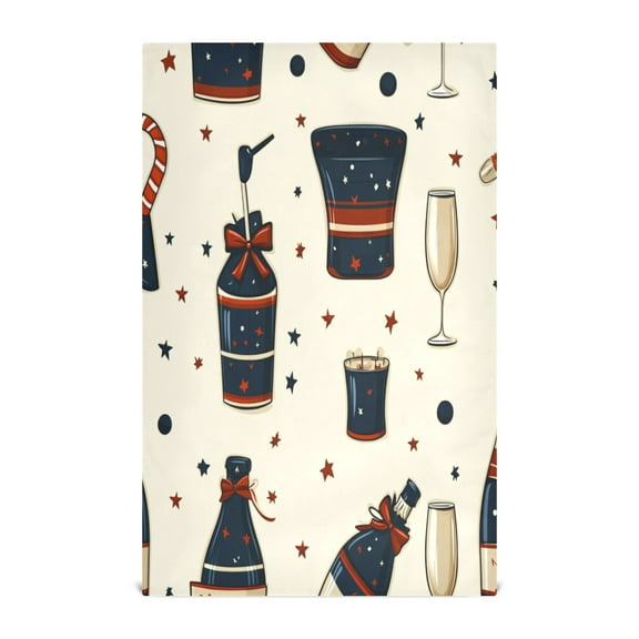 Party Themed Wine Decorative Waffle Towel Kitchen Dishcloth 28x18in Multi-Use Tea Towel
