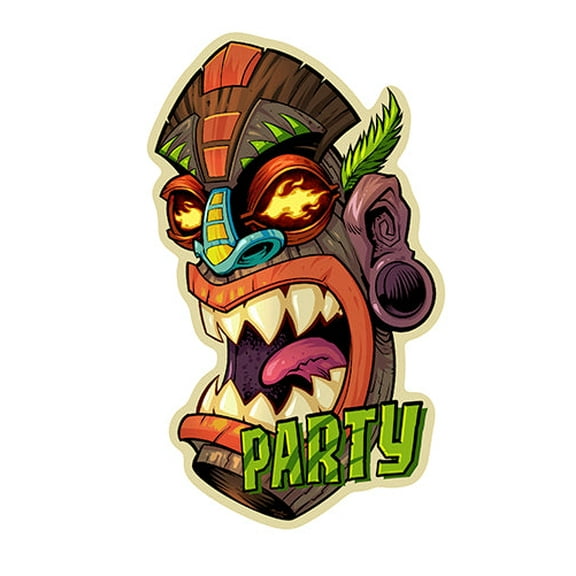 Party Tiki Guy Novelty Sign | Indoor/Outdoor | Funny Home Décor for Garages, Living Rooms, Bedroom, Offices | SignMission personalized gift Wall Plaque Decoration
