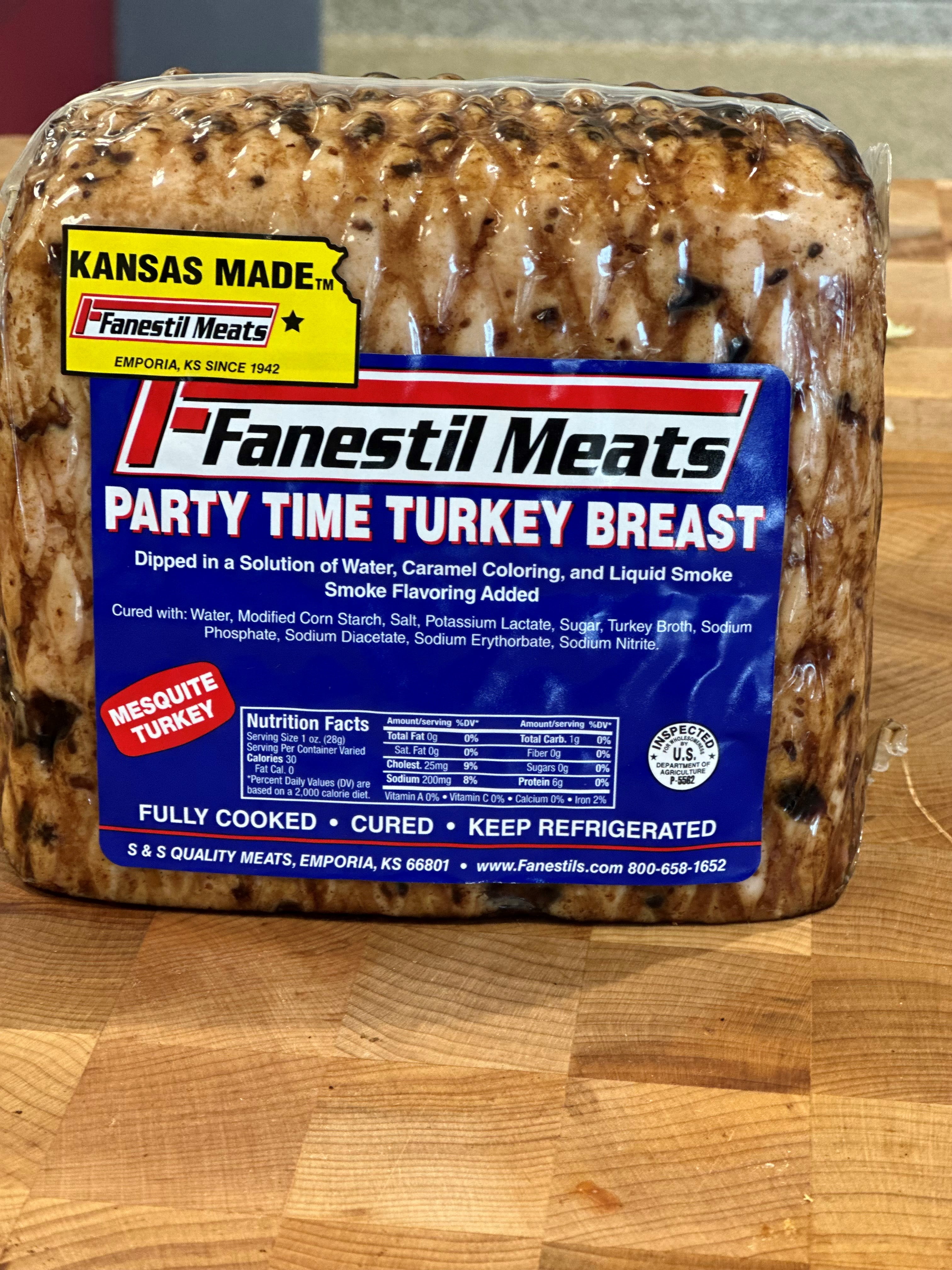 Party Time Mesquite Turkey Breast, Deli Sliced, Cryovac Package