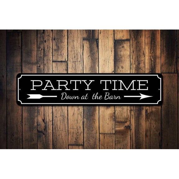 Party Time Sign Party Time Decor Barn Party Sign Barn Party Decor Party Barn Sign Party Barn Decor Party Decorations - Size: 16 x 4 Inches