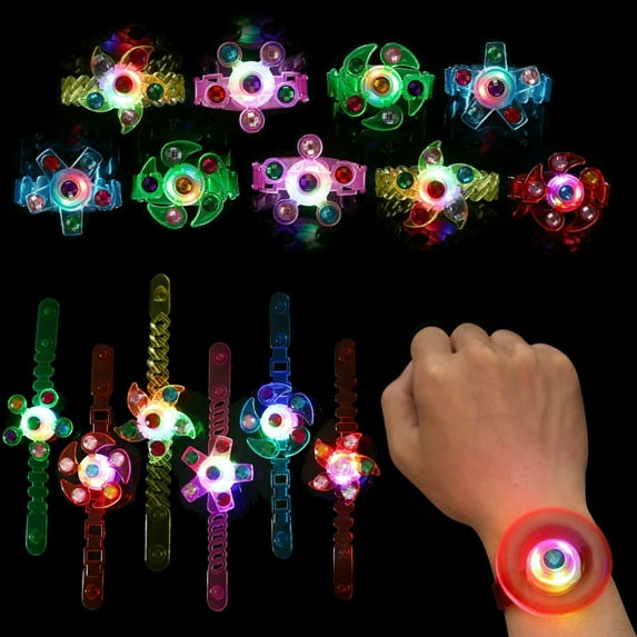 Party Toys 24 PCS Goodie Bag Stuffers LED Light Up Toys Bracelet, Party Supplies Return Prizes Gifts for Birthday Halloween Christmas Valentines Easter Party Favors