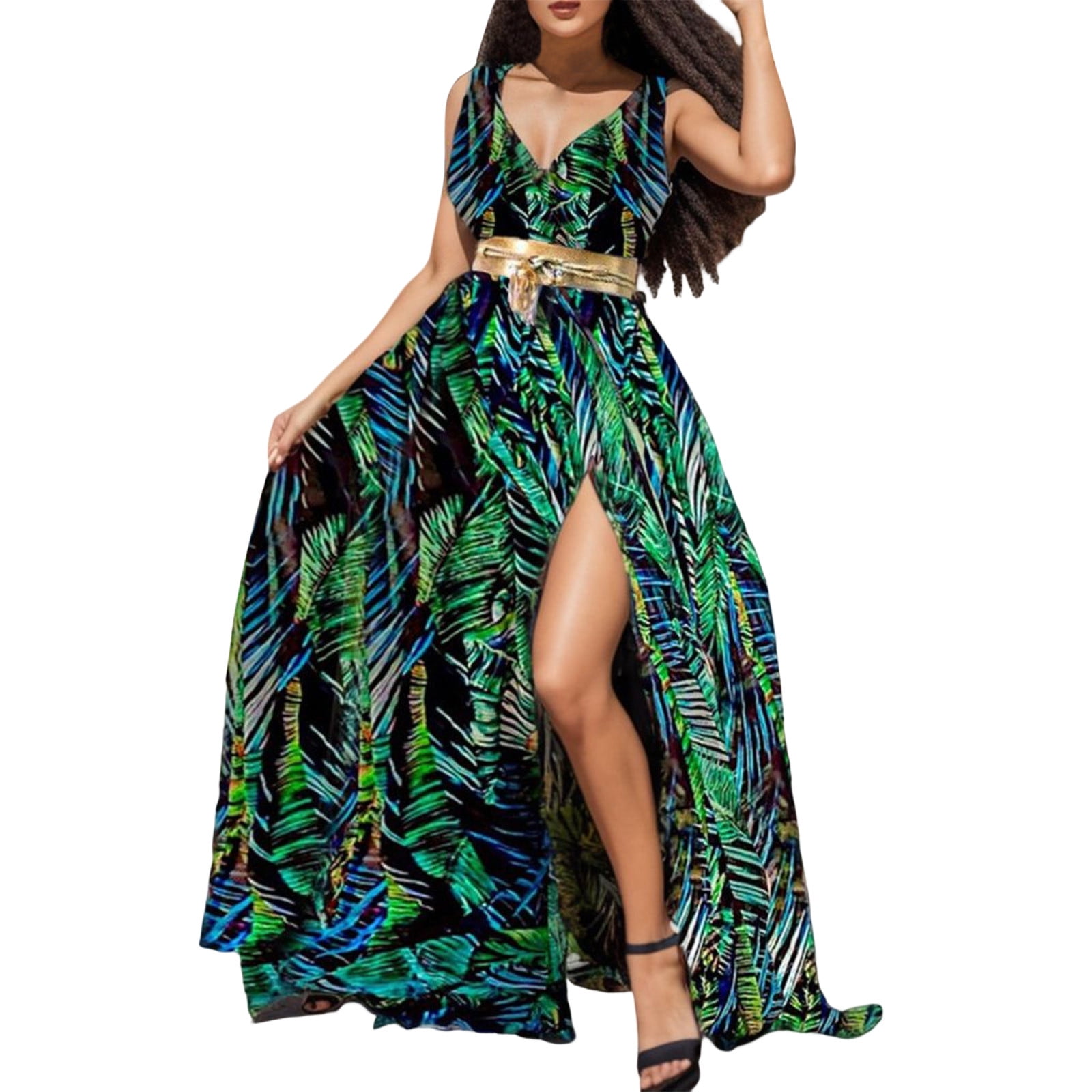 chinese dress ladies Rosa Sexy Loose One-Shoulder Print Flared Sleeve Dress: Black Medium main image 1