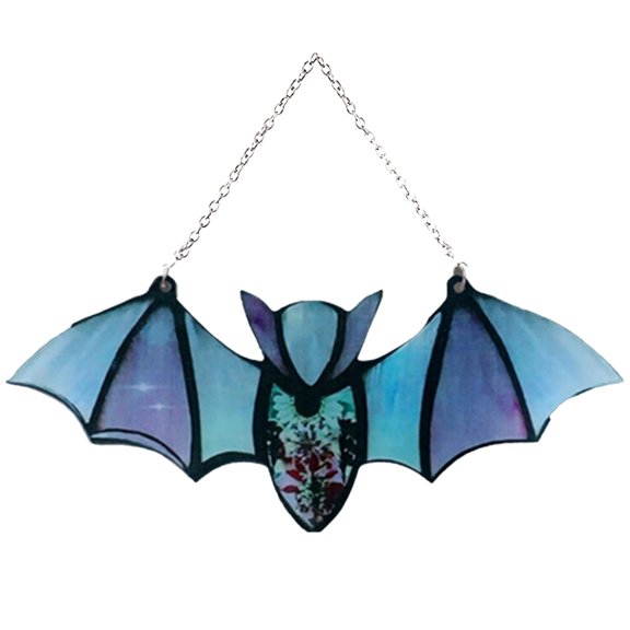 Party Wall Decorations and Ornaments,Halloween Bat Window Hanging Acrylic Wall Art Decoration Festival Colorful Bat House Venue Arrangement Props