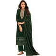thumbnail image 1 of Party Wear Indian Designer Salwar Kameez Suits Pakistani Plazzo Pant Dress ( Green, XL - 44 ), 1 of 8