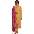 thumbnail image 1 of Party Wear Indian Pakistani Designer Salwar Kameez Plazzo Pant Suits ( Yellow, 4XL - 50 ), 1 of 5