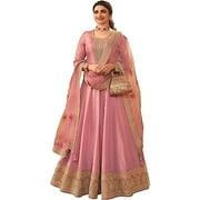 Party Wear Pakistani Anarkali Gown Dress Indian Designer Salwar Kameez Suits ( Light Pink, 3XL - 48 )