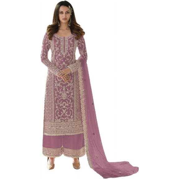 Party Wear Pakistani Designer Sewn Shalwar Kameez Suits Indian Plazzo Outfits ( Lavender, 4XL - 50 )