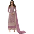 thumbnail image 1 of Party Wear Pakistani Designer Sewn Shalwar Kameez Suits Indian Plazzo Outfits ( Lavender, L - 42 ), 1 of 6