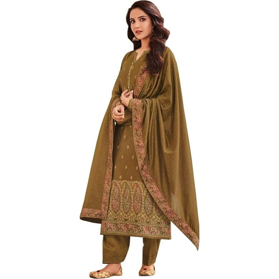 Party Wear Shalwar Kameez Suits Indian Pakistani Designer Plazzo Pant Dresses ( Yellow, 4XL - 50 )