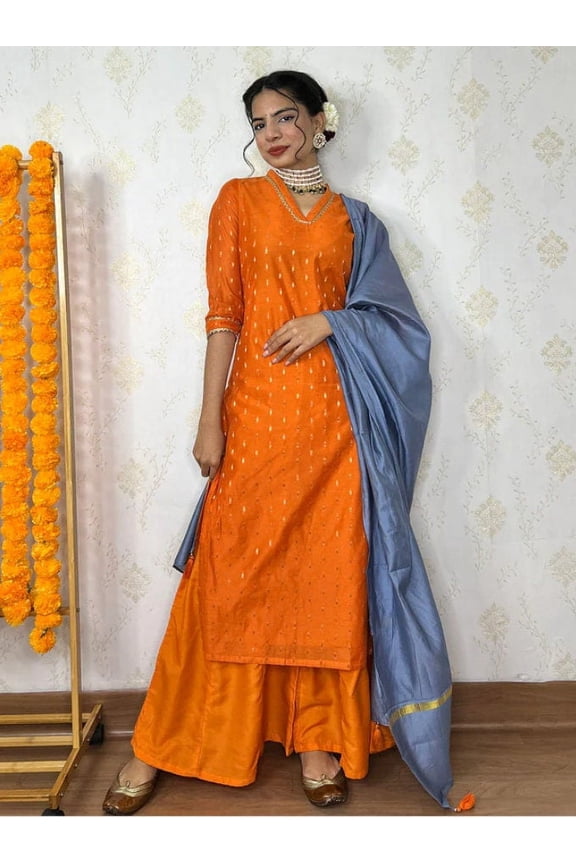 Party Wear Suits | Wedding Wear 3 Piece Sharara Suit | Kurta With Sharara and Dupatta Set | 3 Piece Set | Indian Pakistani Festive Dresses