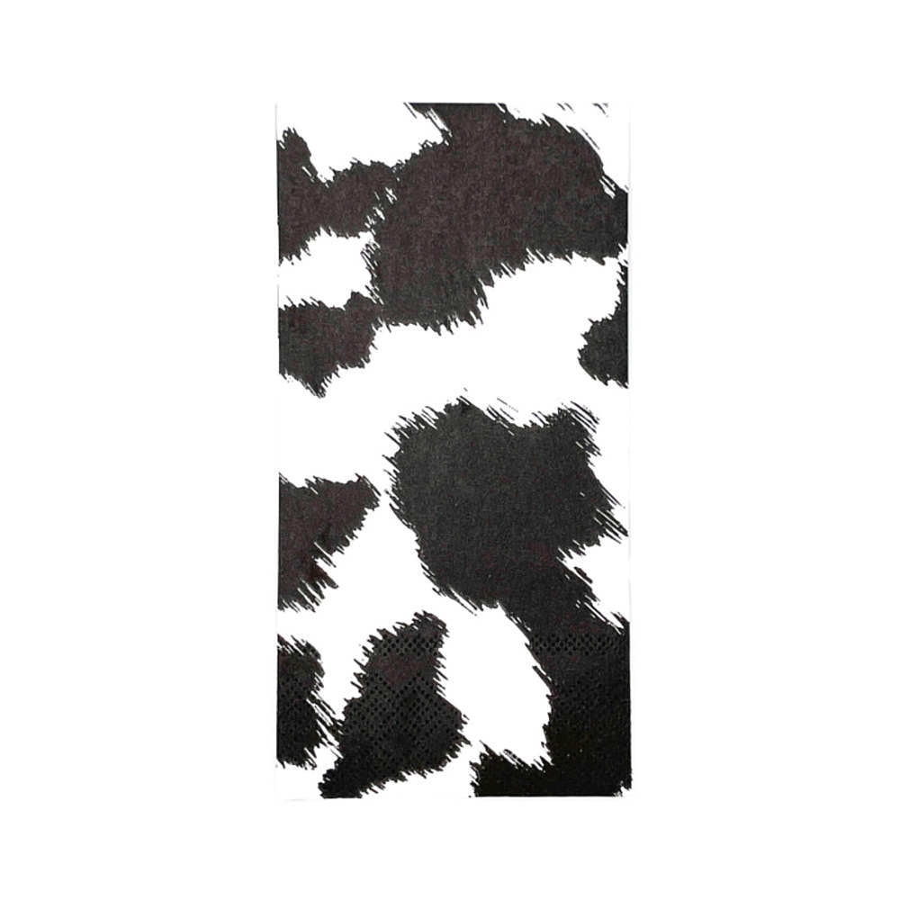 Party West Paper Goods CH010114 Black Cowhide Dinner Napkins 16/Set