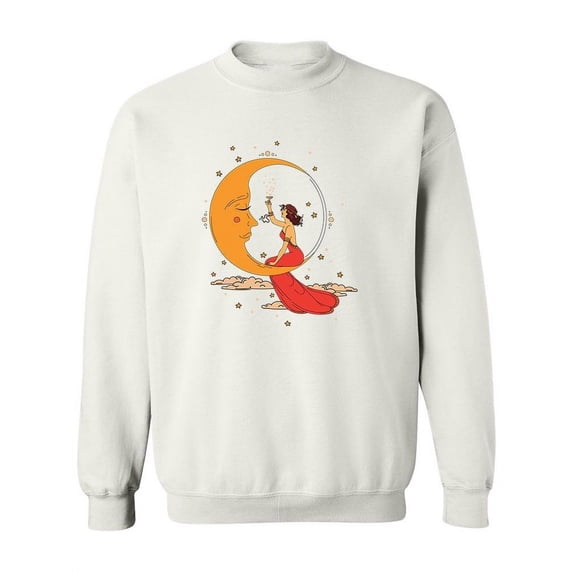 Party Woman And The Moon . Sweatshirt Women -Image by Shutterstock, Female 5X-Large