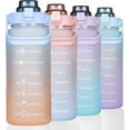 thumbnail image 1 of Party Zealot Large Half Gallon 64 OZ Motivational Water Bottle Straw Time Marker BPA Free for Sport and Fitness, 1 of 7