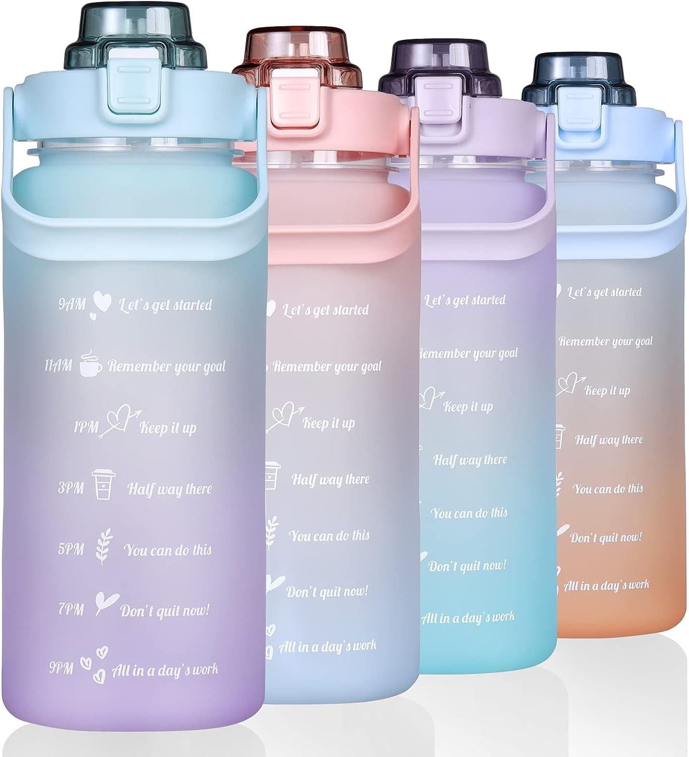 64 oz Sports Water Bottle with Leak Proof Lid & Straw BPA Free
