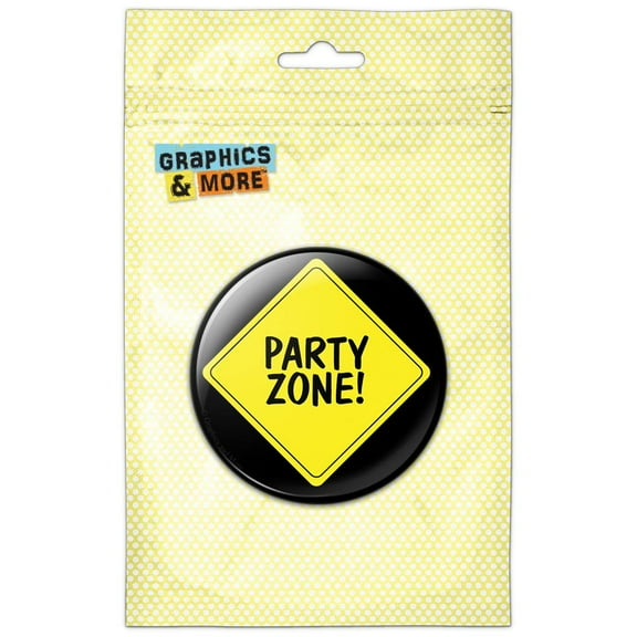 Party Zone Construction Sign Birthday Boy Pinback Button Pin Badge