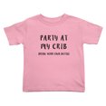 thumbnail image 1 of Party at My Crib Bring Your Own Bottle Cute Toddler Tshirts for Boys Girls (Pink, Youth S), 1 of 5