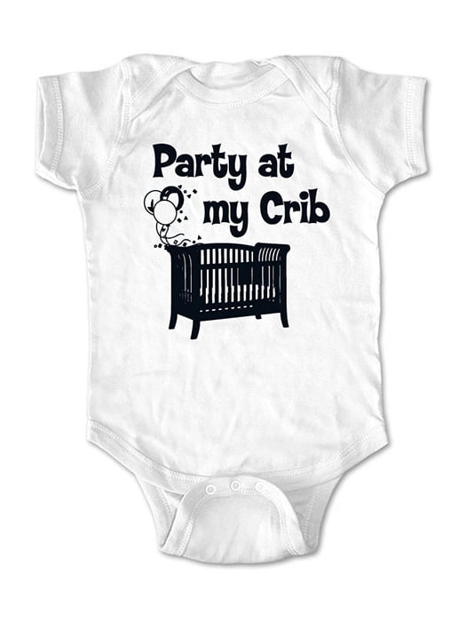 "Party At My Crib" Funny Baby Bodysuit – Cute One-Piece Outfit For Newborns