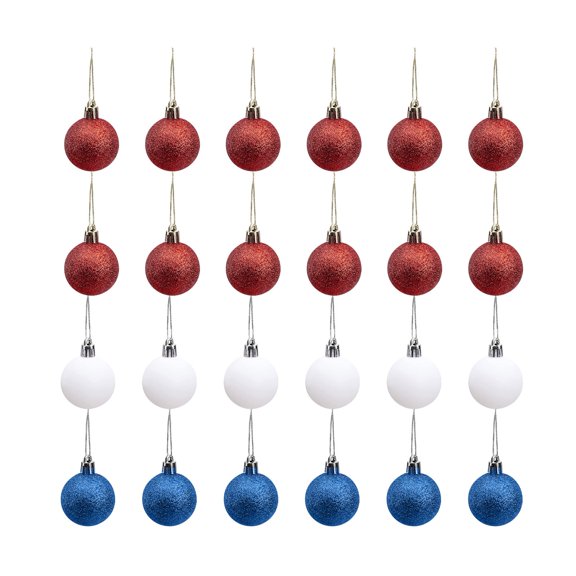 Party decoration, Red Party decor, 2 in Mixed Finish Spheres, Blue decorations, Patriotic decor, indoor Holiday Displays, 24 Pc Set