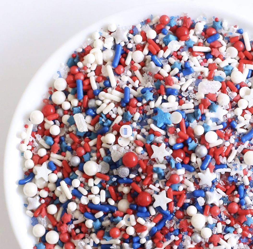 SPRINKLE SPRINKLES Party in the USA Sprinkle Mix | Red White Blue Cake, Cupcake, Cookie, Cake Pop Sprinkles 4 oz