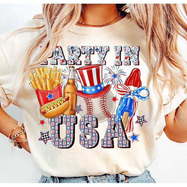 Personalized 4th Of July Grandma/mom T-shirt: Heart Balloons