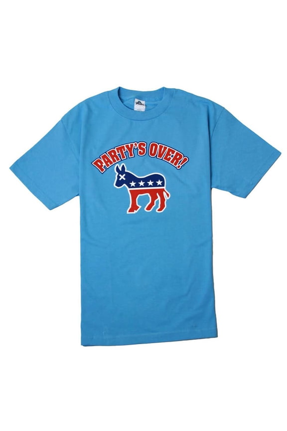 Party's Over Democrat Donkey Logo Blue T Shirt- Large