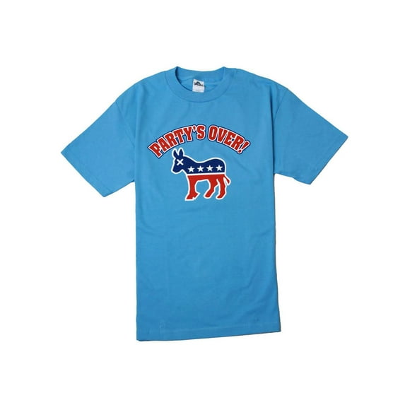 Party's Over Democrat Donkey Logo Blue T Shirt- Medium