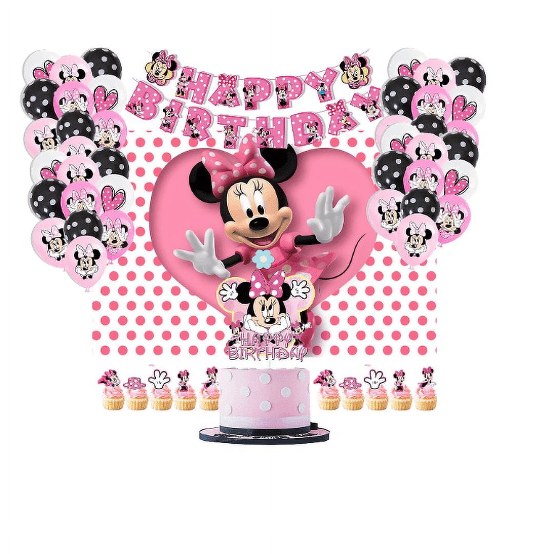 Minnie Maus Dekore Party Zubehör Banner Luftballons Kuchen Topper
