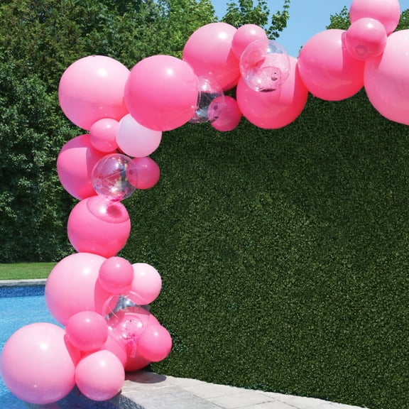 PartyAire Reusable PVC Balloon Arch Kit, Pink Paradise Theme, 18 ft, 28 Pieces