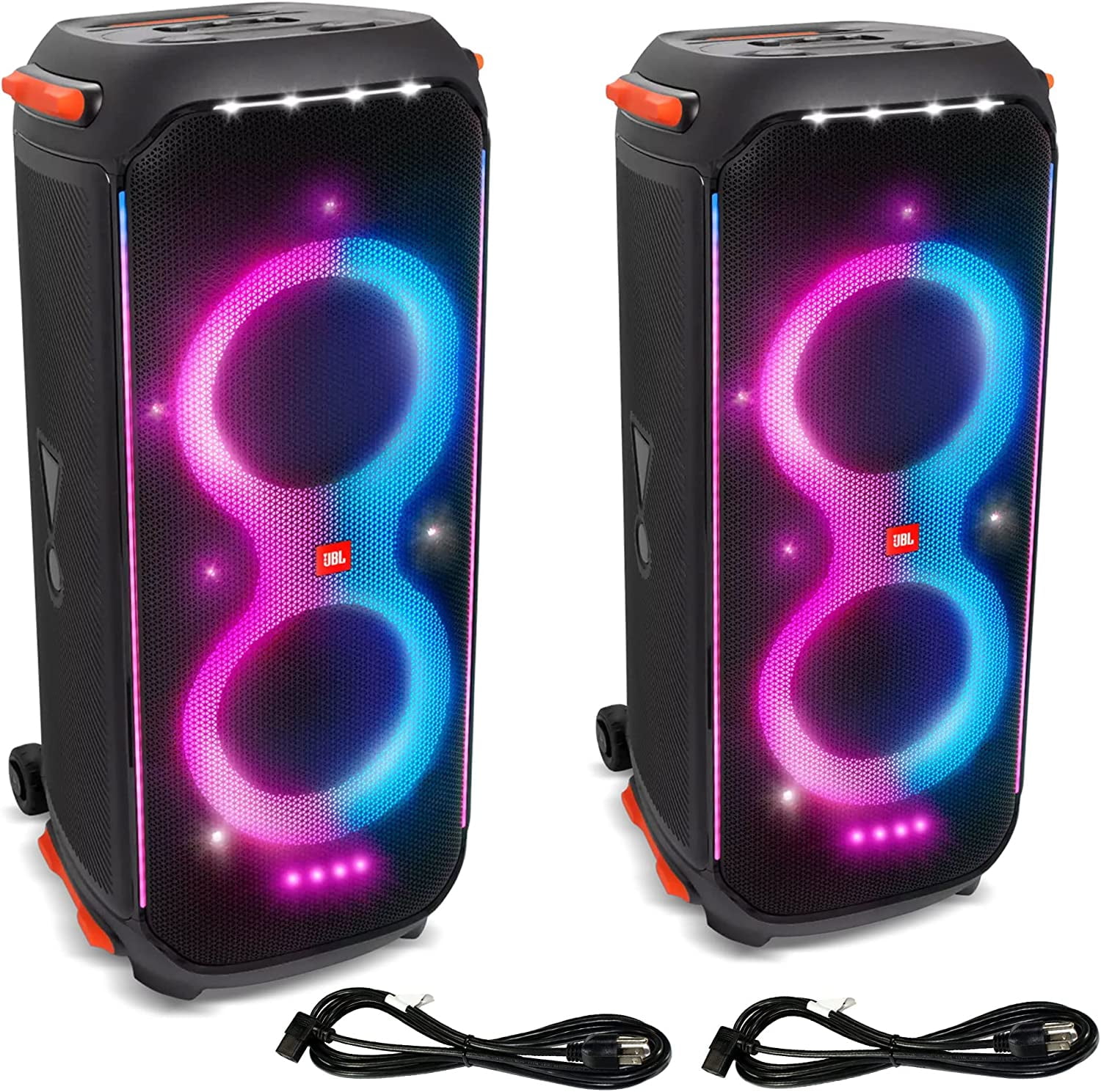 PartyBox 710 800W Portable Wireless Bluetooth Speakers (Two Pack) Bundle with Extended Protection -Black JBLPARTYBOX710AM