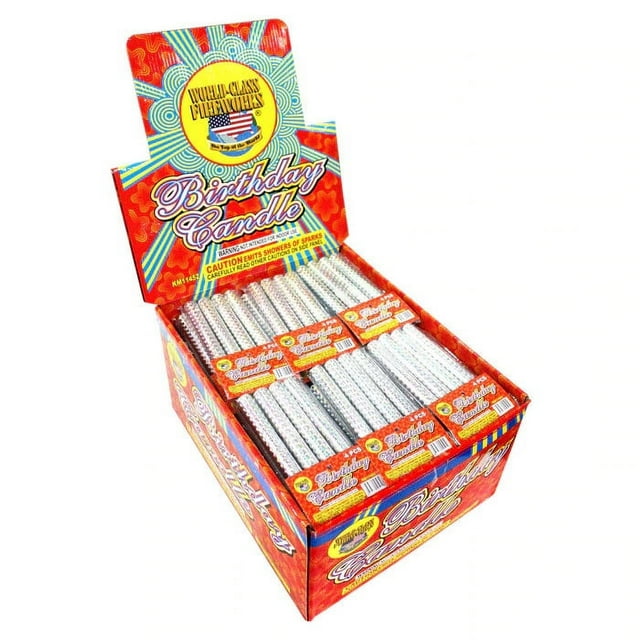 PartyCandles Big Birthday Cake Sparklers, Silver